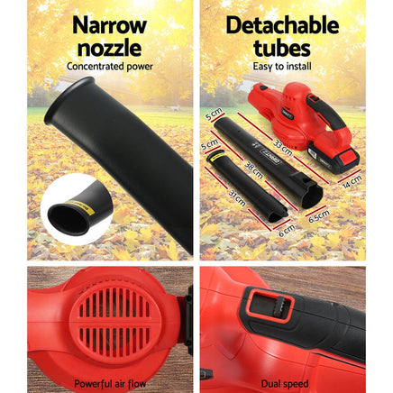 Giantz 20V Cordless Leaf Blower Garden Lithium Electric Battery Nozzles 2-Speed garden supplies Kings Warehouse 