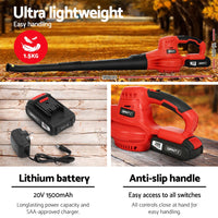 Giantz 20V Cordless Leaf Blower Garden Lithium Electric Battery Nozzles 2-Speed garden supplies Kings Warehouse 