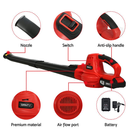 Giantz 20V Cordless Leaf Blower Garden Lithium Electric Battery Nozzles 2-Speed garden supplies Kings Warehouse 
