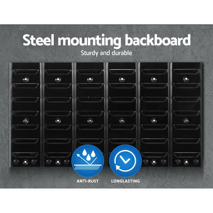 Giantz 24 Storage Bin Rack Wall Mounted Tools Kings Warehouse 