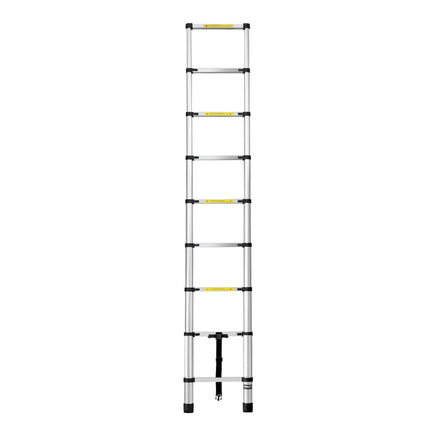 Giantz 2.6M Telescopic Ladder Aluminium Extension Extendable Steps Adjustable Height Tools Kings Warehouse 