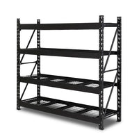 Giantz 2Mx2M Garage Shelving Warehouse Rack Pallet Racking Storage Shelve Black Tools Kings Warehouse 