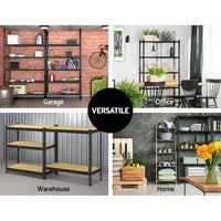 Giantz 2x1.5M Garage Shelving Warehouse Rack Pallet Racking Storage Shelve Black Tools Kings Warehouse 