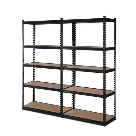 Giantz 2x1.5M Garage Shelving Warehouse Rack Pallet Racking Storage Shelve Black Tools Kings Warehouse 