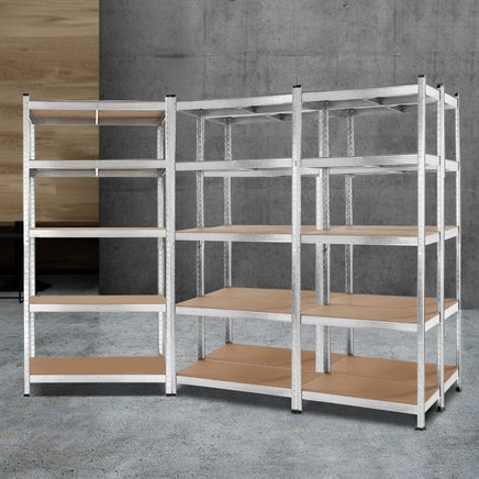 Giantz 5x1.8M Garage Shelving Warehouse Rack Pallet Racking Storage Shelf Silver Tools Kings Warehouse 