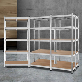 Giantz 5x1.8M Garage Shelving Warehouse Rack Pallet Racking Storage Shelf Silver Tools Kings Warehouse 