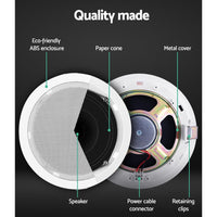 Giantz 6 Inch Ceiling Speakers In Wall Speaker Home Audio Stereos Tweeter 6pcs Audio & Video Kings Warehouse 