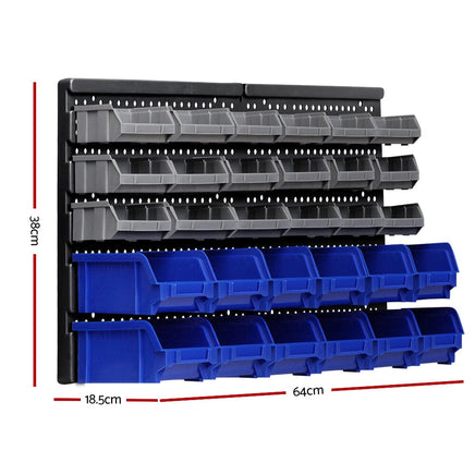 Giantz 60 Storage Bin Rack Wall Mounted Tools Kings Warehouse 