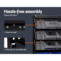 Giantz 60 Storage Bin Rack Wall Mounted Tools Kings Warehouse 