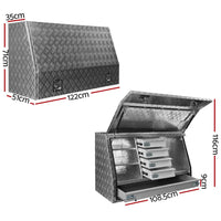 Giantz Aluminium Toolbox Generator Tool Box Drawers Truck Canopy Trailer Locks Summer Sale Kings Warehouse 