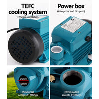Giantz Auto Peripheral Pump Clean Water Garden Farm Rain Tank Irrigation QB60 Tools Kings Warehouse 