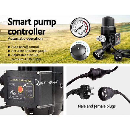 Giantz Auto Peripheral Pump Clean Water Garden Farm Rain Tank Irrigation QB60 Tools Kings Warehouse 