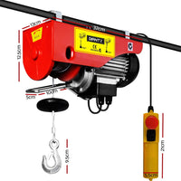 Giantz Electric Hoist Winch 125/250KG Cable 18M Rope Tool Remote Chain Lifting Auto Accessories Kings Warehouse 