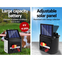 Giantz Fence Energiser 3KM Solar Powered Electric 400M Poly Tape Insulator Pet Care Kings Warehouse 