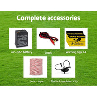 Giantz Fence Energiser 3KM Solar Powered Electric 500M Poly Wire Insulator Pet Care Kings Warehouse 