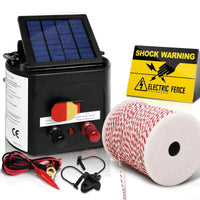 Giantz Fence Energiser 3KM Solar Powered Electric 500M Poly Wire Insulator Pet Care Kings Warehouse 