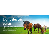 Giantz Fence Energiser 8KM Solar Powered Electric 2KM Poly Wire Pet Care Kings Warehouse 
