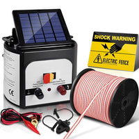 Giantz Fence Energiser 8KM Solar Powered Electric 400M Poly Tape Insulator Pet Care Kings Warehouse 