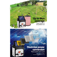 Giantz Fence Energiser 8KM Solar Powered Electric 500M Poly Rope Pet Care Kings Warehouse 