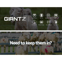 Giantz Fence Energiser 8KM Solar Powered Electric 500M Poly Wire Insulator Pet Care Kings Warehouse 