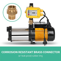Giantz Garden Water Pump High Pressure 2000W 4-Stage Tank Irrigation Yellow Tools Kings Warehouse 