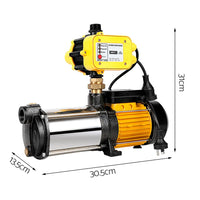 Giantz Garden Water Pump High Pressure 2000W 4-Stage Tank Irrigation Yellow Tools Kings Warehouse 