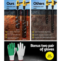 Giantz Power Garden Spiral Auger Hole Digger Earth Drill Bit Φ75x300 & 600mm Tools Kings Warehouse 