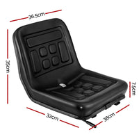 Giantz Tractor Seat Forklift Excavator Universal Suspension Truck Chair PU Leather Auto Accessories Kings Warehouse 
