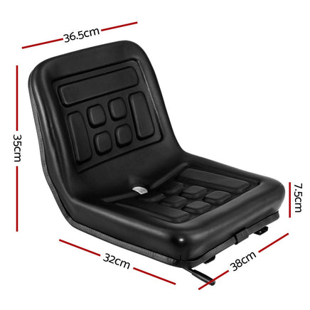 Giantz Tractor Seat Forklift Excavator Universal Suspension Truck Chair PU Leather Auto Accessories Kings Warehouse 