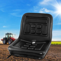 Giantz Tractor Seat Forklift Excavator Universal Suspension Truck Chair PU Leather Auto Accessories Kings Warehouse 