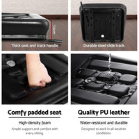 Giantz Tractor Seat Forklift Excavator Universal Suspension Truck Chair PU Leather Auto Accessories Kings Warehouse 