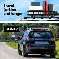 Giantz Universal Car Roof Rack Basket Luggage Vehicle Cargo Carrier 111cm Black Auto Accessories Kings Warehouse 