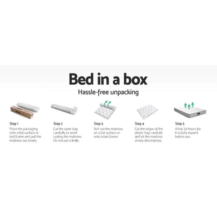 Giselle Bedding 27cm Mattress Double-sided Flippable Layer King Single Furniture Kings Warehouse 