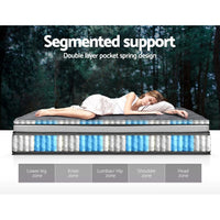 Giselle Bedding 34cm Mattress Double Layer Pocket Spring Double Furniture Kings Warehouse 