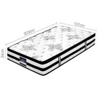 Giselle Bedding 34cm Mattress Euro Top Pocket Spring King Single Furniture Kings Warehouse 
