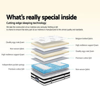Giselle Bedding 34cm Mattress Euro Top Pocket Spring Super King Furniture Kings Warehouse 