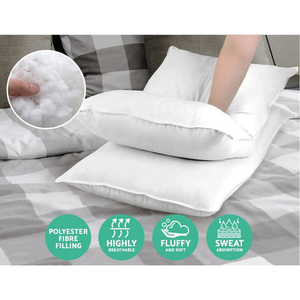 Giselle Bedding 4 Pack Bed Pillow Family Hotel 50X90CM Home & Garden Kings Warehouse 