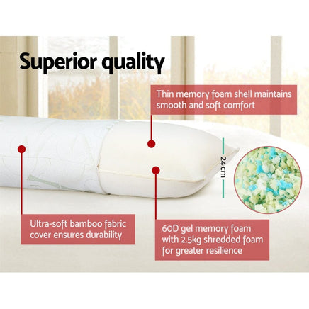 Giselle Bedding Body Support Pillow Bamboo Cover Home & Garden Kings Warehouse 