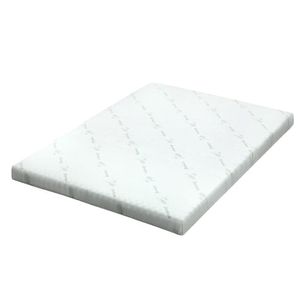 Giselle Bedding Cool Gel Memory Foam Mattress Topper w/Bamboo Cover 10cm - Queen Bedroom Makeover Kings Warehouse 
