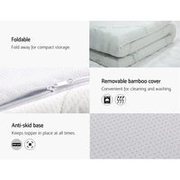 Giselle Bedding Cool Gel Memory Foam Mattress Topper w/Bamboo Cover 10cm - Queen Bedroom Makeover Kings Warehouse 