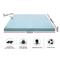 Giselle Bedding Cool Gel Memory Foam Mattress Topper w/Bamboo Cover 10cm - Queen Bedroom Makeover Kings Warehouse 