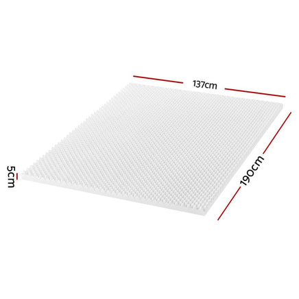 Giselle Bedding Foam Mattress Topper Egg Crate 5cm Double Furniture Kings Warehouse 