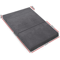 Giselle Bedding Foldable Mattress Folding Foam Bed Mat Double Grey Furniture Kings Warehouse 