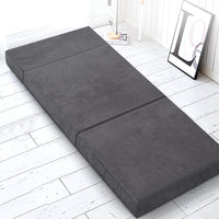 Giselle Bedding Foldable Mattress Folding Foam Bed Mat Single Grey Furniture Kings Warehouse 