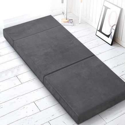 Giselle Bedding Foldable Mattress Folding Foam Bed Mat Single Grey Furniture Kings Warehouse 