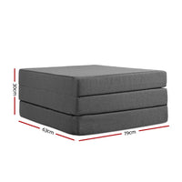 Giselle Bedding Foldable Mattress Folding Foam Bed Single Grey Furniture Kings Warehouse 
