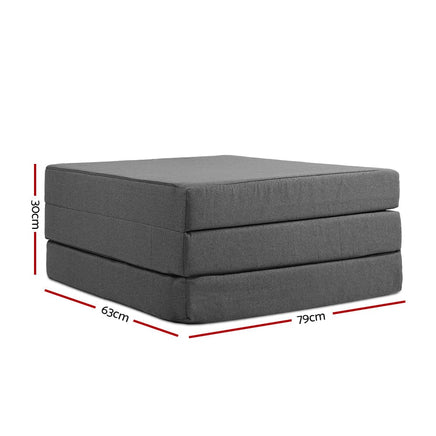 Giselle Bedding Foldable Mattress Folding Foam Bed Single Grey Furniture Kings Warehouse 