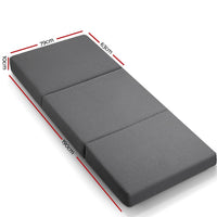 Giselle Bedding Foldable Mattress Folding Foam Bed Single Grey Furniture Kings Warehouse 