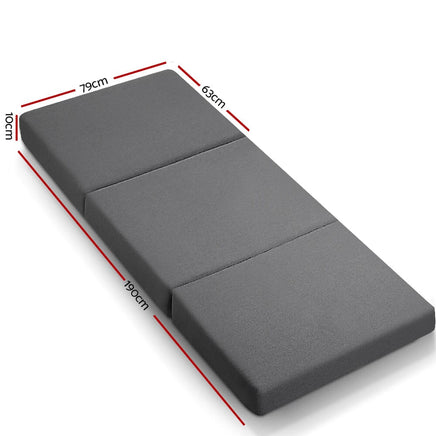 Giselle Bedding Foldable Mattress Folding Foam Bed Single Grey Furniture Kings Warehouse 