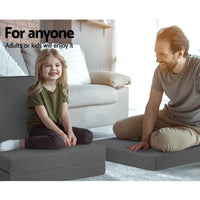Giselle Bedding Foldable Mattress Folding Foam Bed Single Grey Furniture Kings Warehouse 